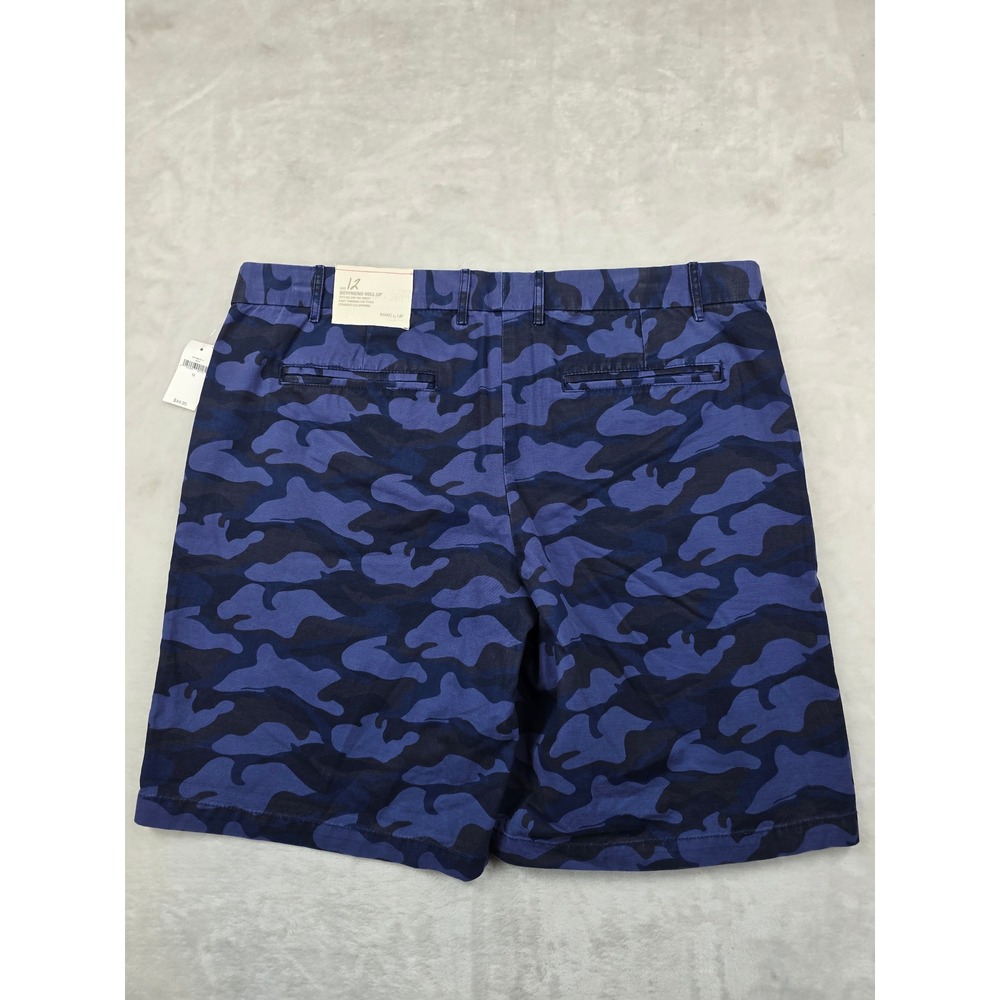 Gap Shorts Womens 12 Blue Camo Cotton Boyfriend Roll-Up Khakis NEW - Picture 3 of 10